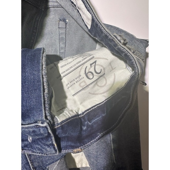 Treasure & Bond foster Boyfriend Denim Shorts Button Up Destroyed Frayed Hem 29 - Picture 2 of 5